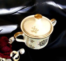 3938 Golden Snowflake Sugar Bowl w/Lid-Made In Japan - $9.00