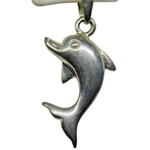 Vintage Dolphin Pendant Minimalist Dainty Charm Silver Tone Bracelet Necklace - £9.21 GBP