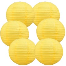 10-Inch Yellow Round Paper Lanterns,6 Packs Hanging Chinese Japanese Paper Lante - £21.10 GBP