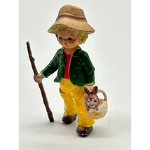 Vintage Bradford Novelty Co Old World Child with Bunny Christmas Ornament - £7.20 GBP