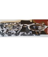 Womens Small Decorative Black/White Reading Glasses with Soft Pouch - $11.00