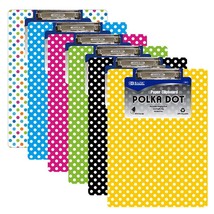 Standard Size Clipboard Polka Dot Paperboard w/Low Profile Clip | 6-Colors - £14.14 GBP+
