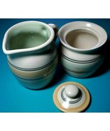 Pfaltzgraff Key Largo Creamer &amp; Sugar Bowl with Lid Stoneware Set Made I... - $29.67