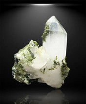 39 Gram Natural Quartz Crystals with Green Epidote From Pakistan, Rough ... - £99.33 GBP