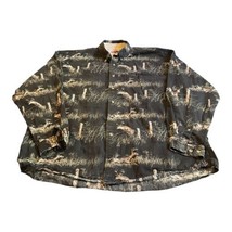 Rugged Earth Outfitters Brown Deer Hunting Buck Button Down Shirt XL Cowboy - £22.06 GBP