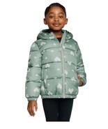 Miles the Label Boys Girls Jacket Green Hearts Hood Pockets Water Repellent - $741.67 MXN