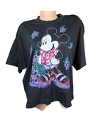 Vintage Mickey Mouse Unltd Jerry Leigh Black T Shirt Hawaiian Aloha Wome... - $909.39 MXN