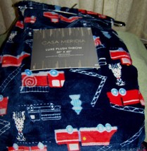 Casa Meridia Dark Blue with Firetrucks &amp; Dalmatians Plush Throw 50&quot;x 60&quot;... - €14,98 EUR