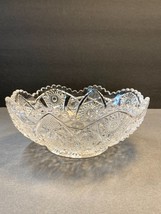 Vintage Imperial Glass Candy Dish Fruit Bowl Ruffled Edge Clear Glass - $10.75