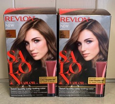 (2) Revlon Salon Color 6G Light Golden Brown 100% Gray Coverage Hair Color - £27.50 GBP