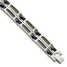 Chisel Stainless Steel Polished with Dark Blue Ceramic and Cable Inlay 8... - $104.28