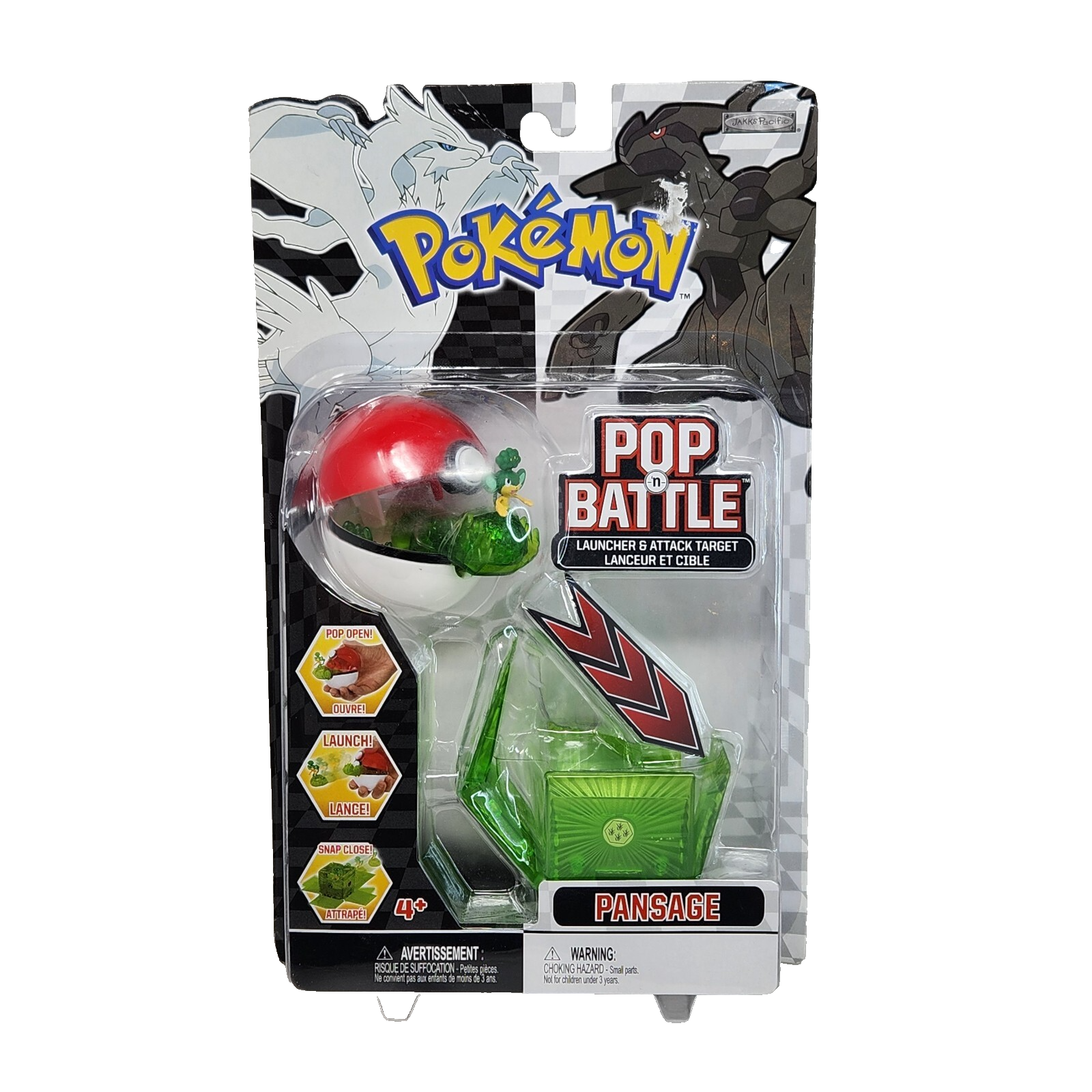 2011 JAKKS PACIFIC POKEMON POP &#39;N BATTLE PANSAGE LAUNCHER + ATTACK NEW S... - $23.75