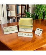 Home Office Desk Organizers 7 Pcs Martha Stewart Stack + Fit White Pebbl... - $40.00