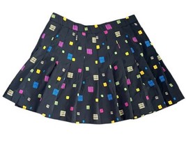 Vtg 80s Skirt Pleated Geometric Print Pleated Mini Made in USA Size 14 S... - $49.49