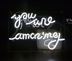Handmade &#39;You are Amazing&#39; Beautiful Art Banner Handmade Neon Sign 11&quot;x8&quot; - £55.15 GBP