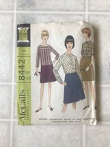 McCALL&#39;S 8442 MISSES A-LINE SKIRT SHIRT &amp; OVERBLOUSE PATTERN SIZE 10 - £7.21 GBP