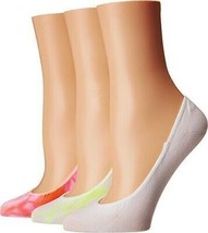 HUE Womens 3 pack Tie Dyed Hidden Liner Socks,One Size,Color Neon Red, One Size - £12.51 GBP