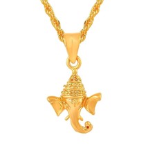 Gold Plated Cute Ganesha Ganpati Vighnharta Ganesh Locket Pendant - £33.34 GBP