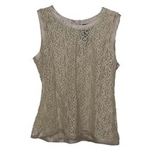 The Limited Cream Lace Sleeveless Blouse Tops Womens Large Sheer NEW - £17.58 GBP