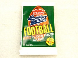 Vintage 1990 NFL Player Photo Cards, 15 Ct. Pack, Fleer Premier Edition, Sealed - £5.08 GBP