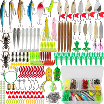 Fishing Lures Kit for Freshwater Bait Tackle Kit for Bass Trout Salmon Fishing A - £27.26 GBP