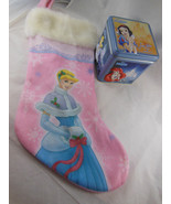 Disney Princess Cinderella Christmas Stocking plus 3D Tin Box w 5 Prince... - $20.28 CAD