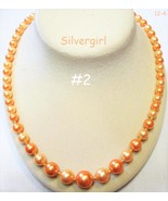 Vintage Imitation Pearl Gold Plated Gold/Champayne Beaded Necklace RESTRUNG - £14.15 GBP