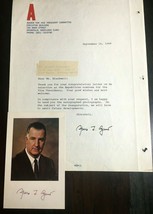 1968 Spiro Agnew For Vice President Letter and Signed Color Photo No COA - $32.99
