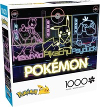 Pokémon Neon Pikachu Mewtwo Psyduck Jigsaw Puzzle 1000 Pieces Buffalo BR... - $15.15