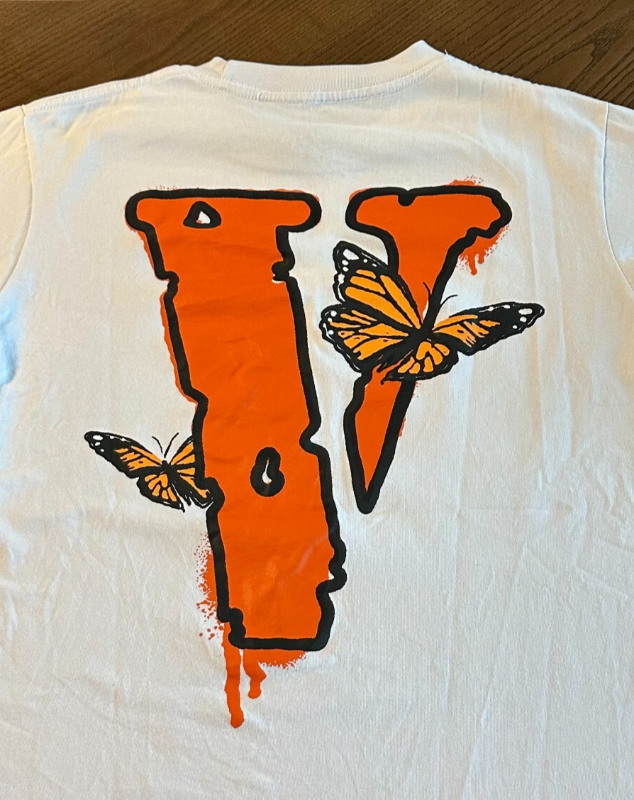Juice WRLD x Vlone Butterfly Legends Never Die T-Shirt White Shirt Size ... - $49.72