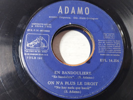 Adamo IN Bandoulière 1966 - Single LP vinyl 7 &quot; Solo el Single sin Folder G - $142.19 MXN