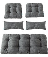 Charcoal Grey/Black Qilloway Wicker Seat Cushions Group, And Sofa Of 5. - $137.09 CAD