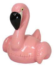 Whimsical Pink Tropical Wading Bird Flamingo Money Piggy Coin Bank Figurine - $20.99