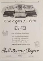 1924 Print Ad Robt Burns Cigars Give as Gifts Full Havana Filler General... - $20.68