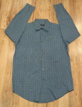 Via Europa Size Small Fusion Blue Plaid New Men&#39;s Button Down Shirt - £46.00 GBP