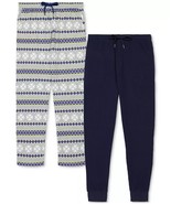 Gap Mens 2Pk. Waffle-Knit Jogger-Leg Pajama Pants Navy &amp; Fair Isle Grey-... - £23.96 GBP