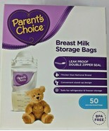 Breast Milk Storage Bags 50 count BPA Free Parents Choice - £7.78 GBP