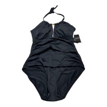 Lauren Ralph Lauren Womens 14 Beach Club Solid One Piece Swimsuit Black ... - £39.15 GBP