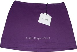 NWT HACHE mini skirt purple 44 Italy designer runway high-end $350 cotton blend - £75.47 GBP