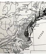 Map 1942 U.S. Colonies In 1760 5.5 x 9&quot; Settlement History Ephemera DWW6B - $371.88 MXN
