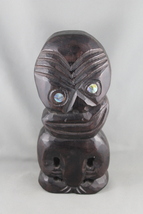 Vintage Maori Tiki - Large Hei Tiki With Wall Hang Mount - Wooden Tiki - $85.00