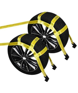 Tow Dolly Basket Straps With Flat Hooks Yellow Car Wheel Straps Universa... - £34.23 GBP