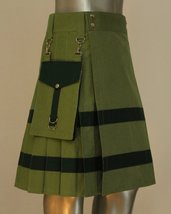 Green Dual-Stripe Utility Kilt - $654.29 MXN