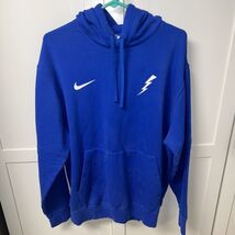 Nike Air Force Blue Hoodie Mens Size Largelightning Bolt Pullover - $53.14