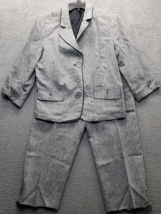 Dressbarn 2 Piece Suit Women&#39;s L Multi Linen Formal Single Breasted Peak... - $639.55 MXN