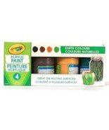 Crayola Acrylic Paint Earth Colors 4 Pack Great On Multiple Surfaces 126... - £18.35 GBP