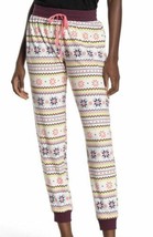 NWT Free Press Waffle Microfleece Print Joggers, Multi Fairisle Ivory Size M - £11.08 GBP