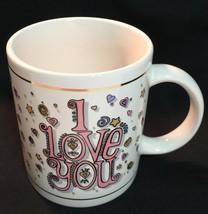 Coffee Cup Mug Vintage 1996 I Love You Drink Beverage Hearts Valentine&#39;s Day - £7.77 GBP