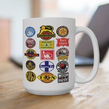 Vintage Railroad Railway logos Coffee Cup Mug 15 OZ - $9.49