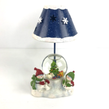 Christmas Tea Light Snow Globe snow Men Candle Holder Lamp 10&quot; - $20.57